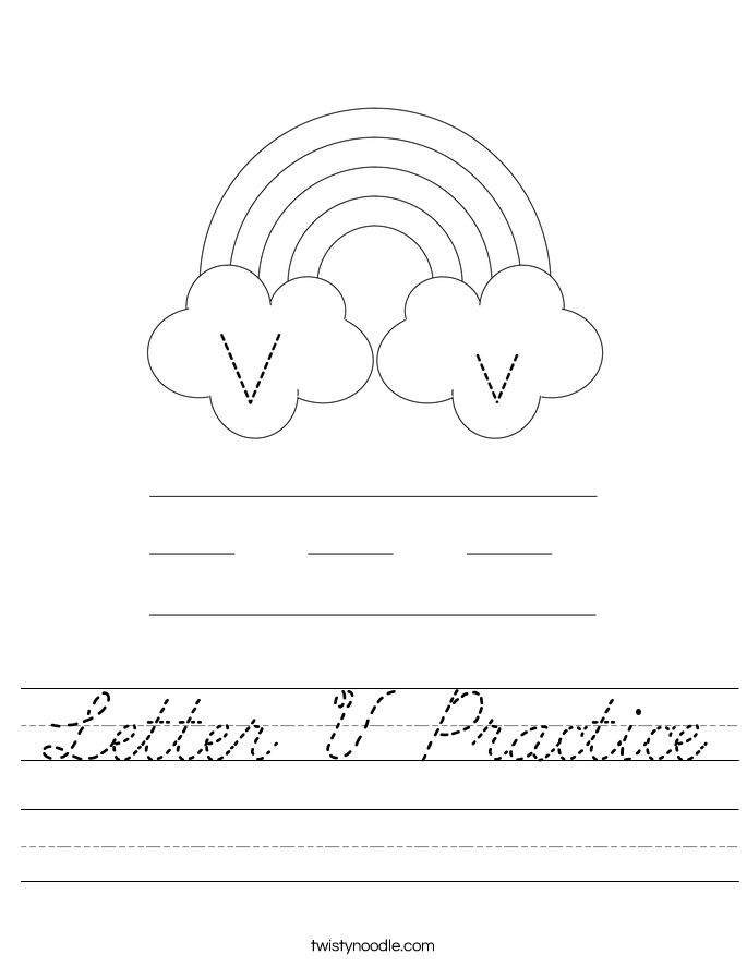 Letter V Practice Worksheet