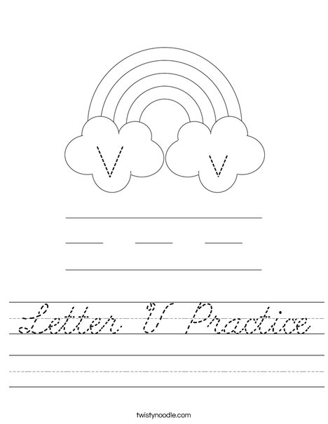 Letter V Practice Worksheet