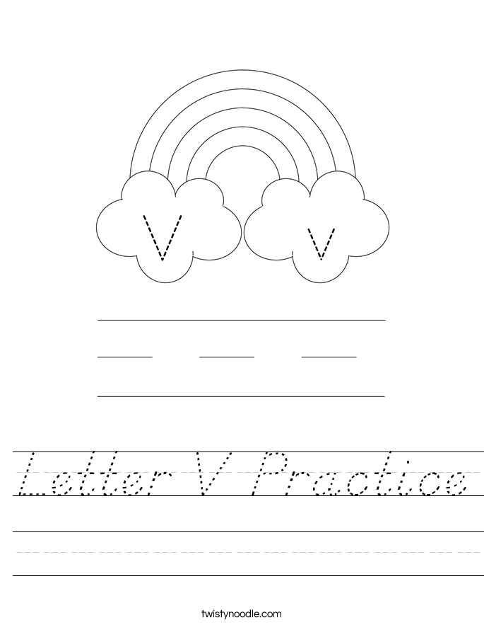 Letter V Practice Worksheet