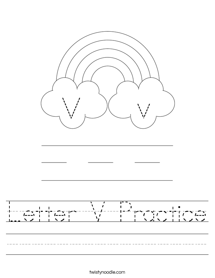 Letter V Practice Worksheet