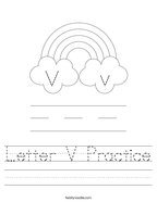 Letter V Practice Handwriting Sheet