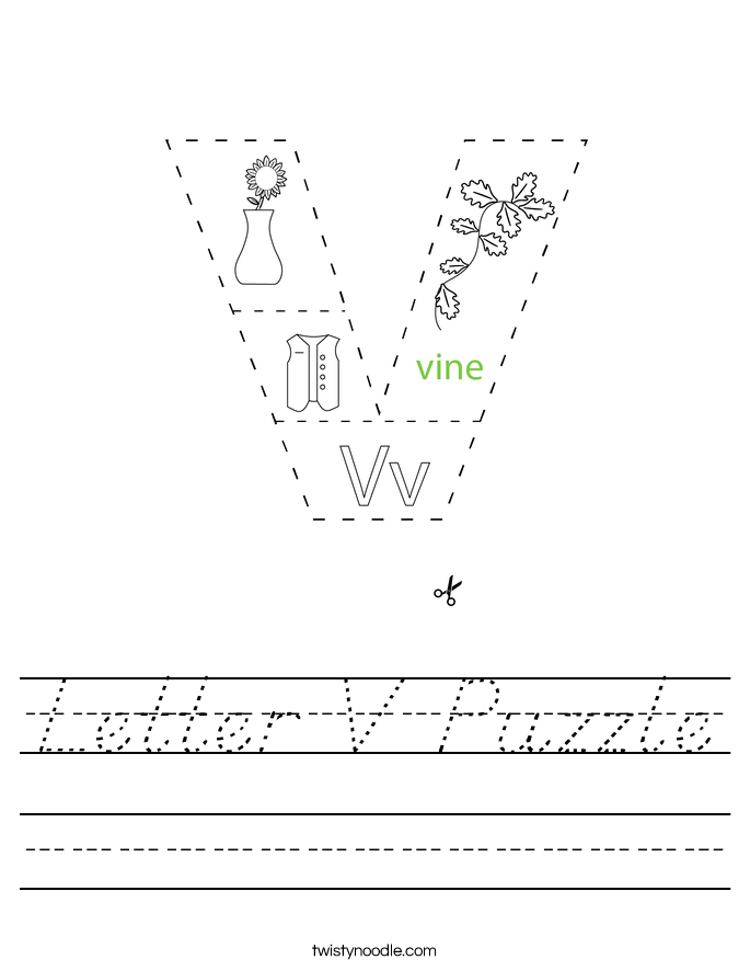Letter V Puzzle Worksheet