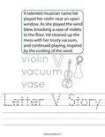 Letter V Story Worksheet