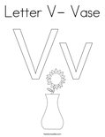 Letter V- Vase Coloring Page
