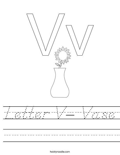 Letter V- Vase Worksheet