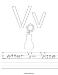 Letter V- Vase Worksheet