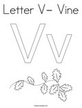 Letter V- Vine Coloring Page