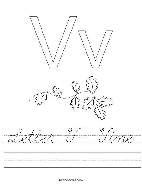 Letter V- Vine Worksheet