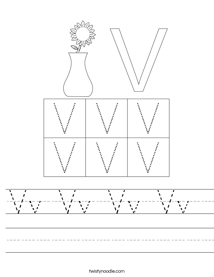 Vv Vv Vv Vv Worksheet - Twisty Noodle