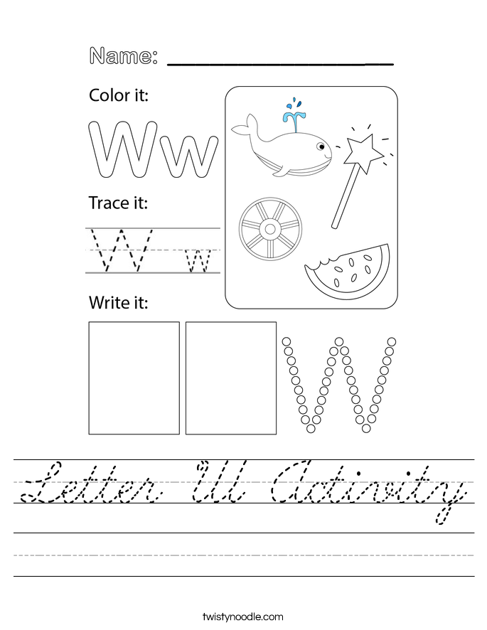 Letter W Activity Worksheet