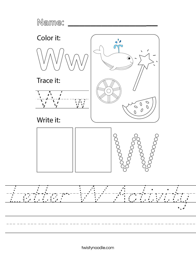 Letter W Activity Worksheet