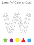 Letter W Color by Code Coloring Page