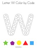 Letter W Color by Code Coloring Page