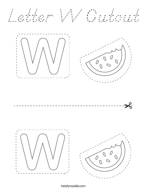 Letter W Cutout Coloring Page