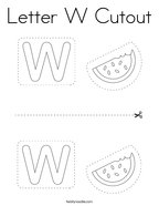 Letter W Cutout Coloring Page