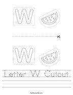 Letter W Cutout Handwriting Sheet