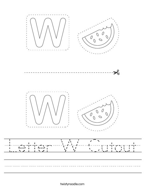 Letter W Cutout Worksheet