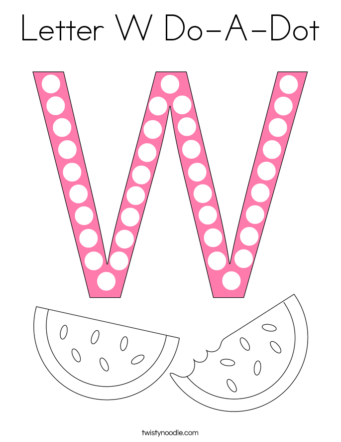 Letter W Do-A-Dot Coloring Page