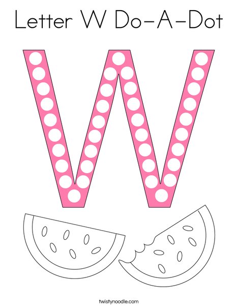 Letter W Do-A-Dot Coloring Page