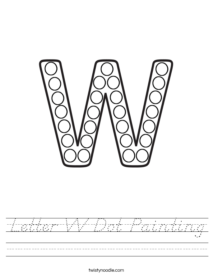 Letter W Dot Painting Worksheet