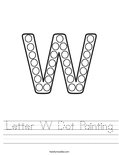 Letter W Dot Painting Worksheet