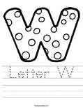 Letter W Worksheet