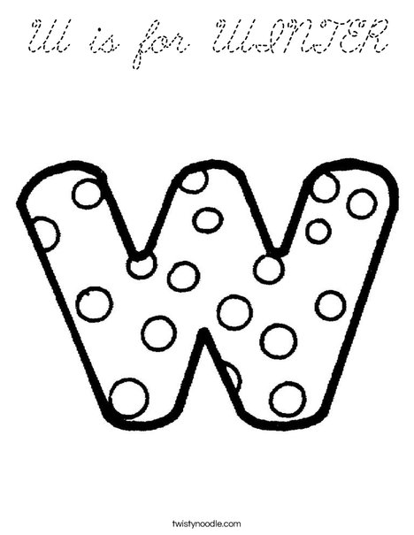 Letter W Dots Coloring Page