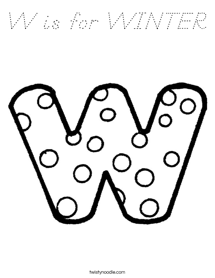 W is for WINTER Coloring Page