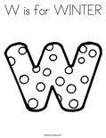 W is for WINTER Coloring Page
