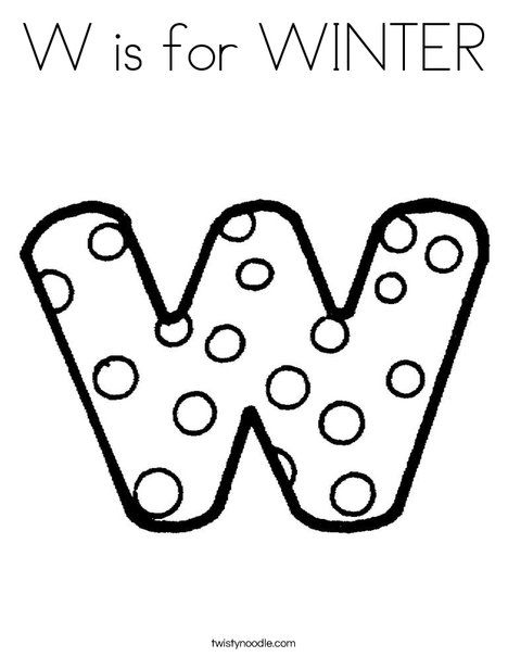 Letter W Dots Coloring Page