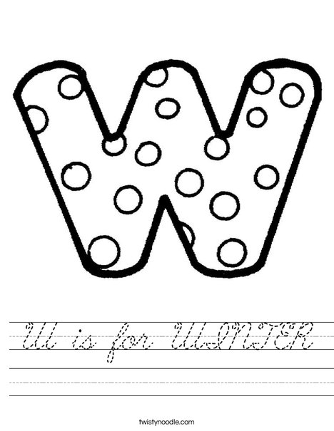 Letter W Dots Worksheet