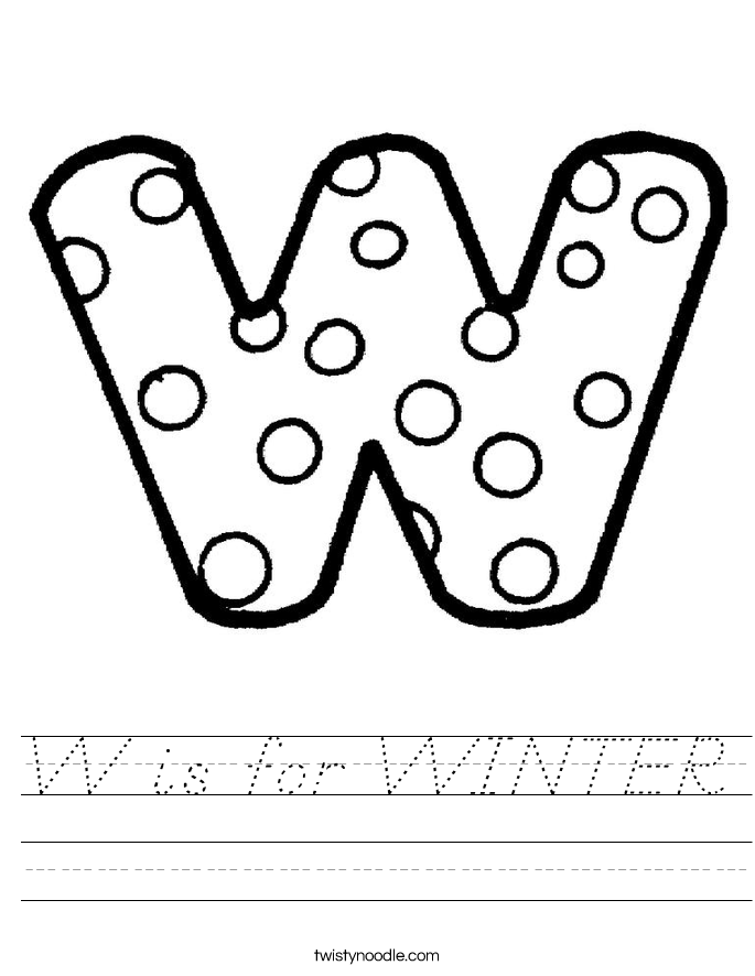 W is for WINTER Worksheet