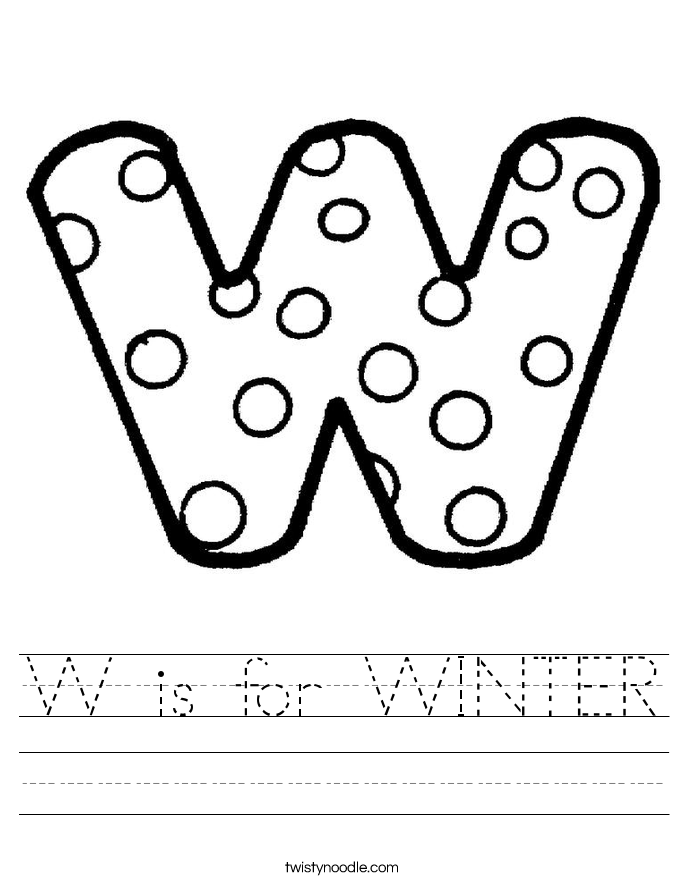 W is for WINTER Worksheet