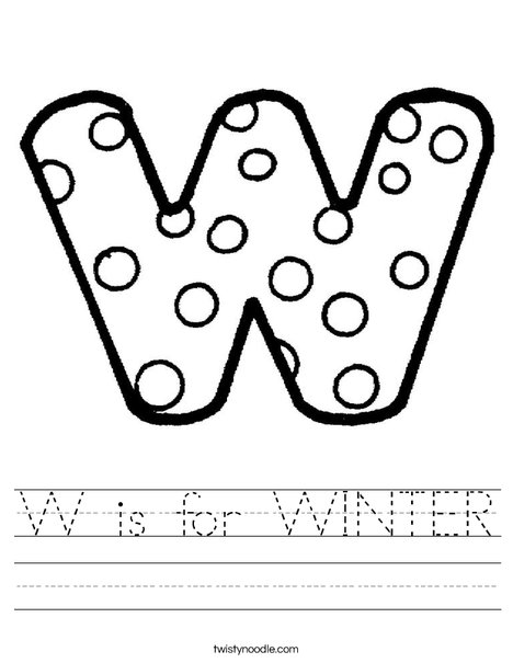 Letter W Dots Worksheet