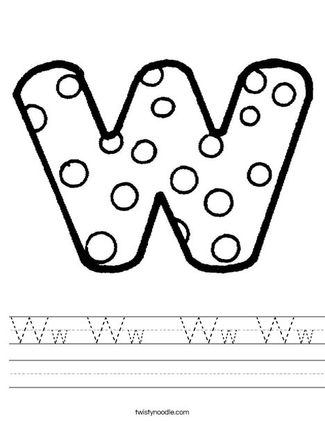Letter W Dots Worksheet