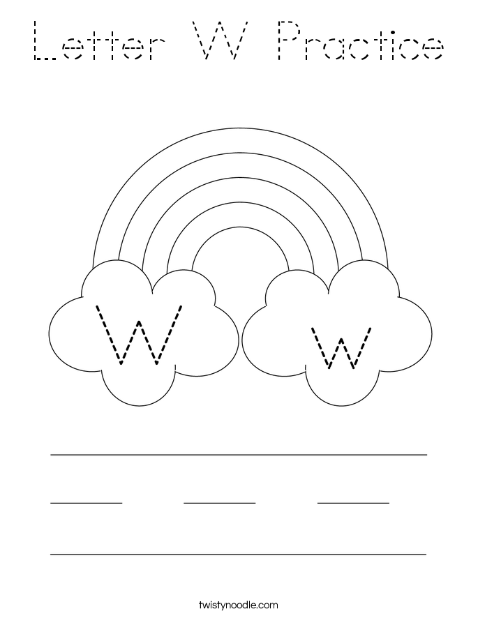 Letter W Practice Coloring Page