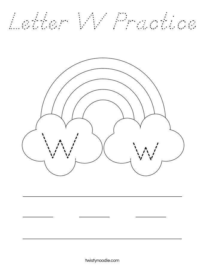 Letter W Practice Coloring Page