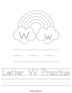 Letter W Practice Handwriting Sheet
