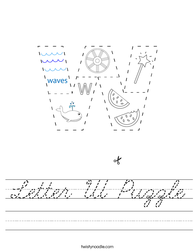 Letter W Puzzle Worksheet
