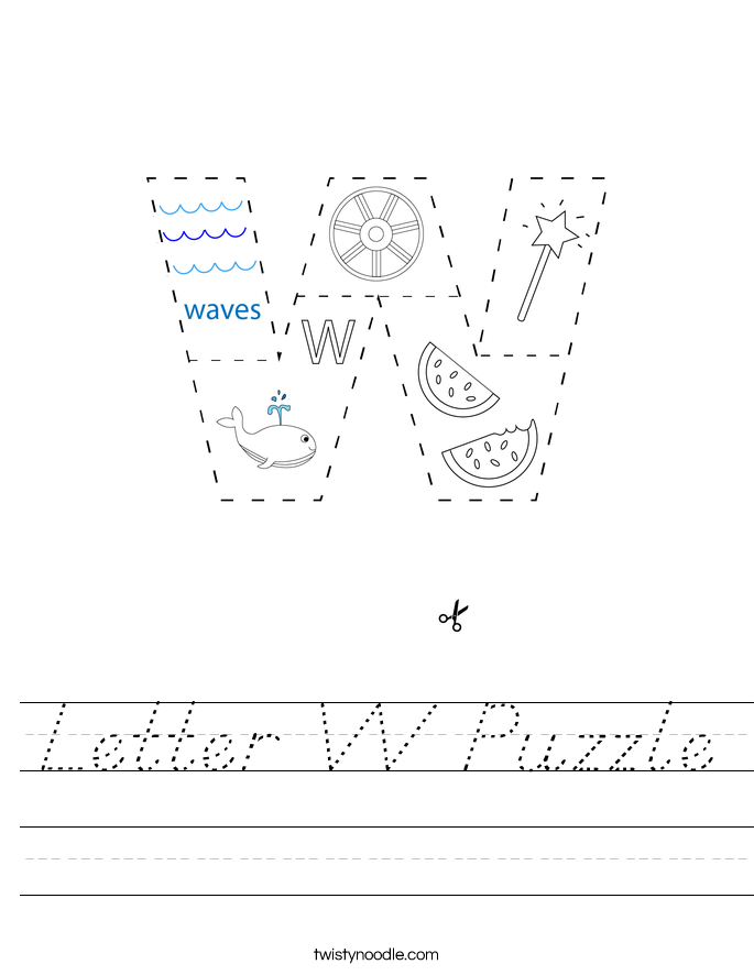 Letter W Puzzle Worksheet