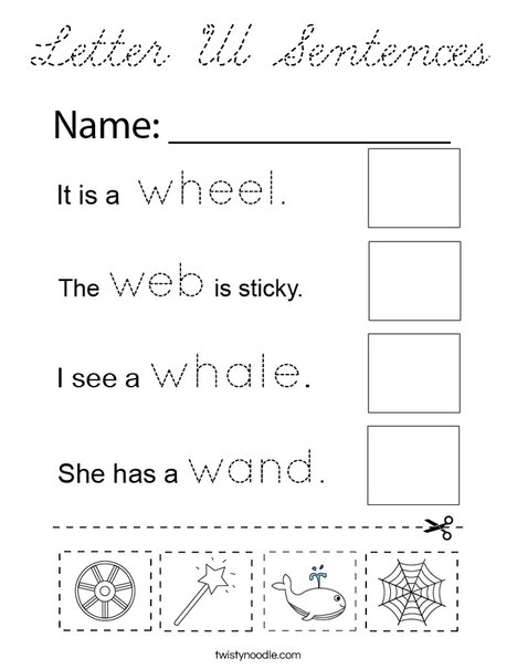 Letter W Sentences Coloring Page