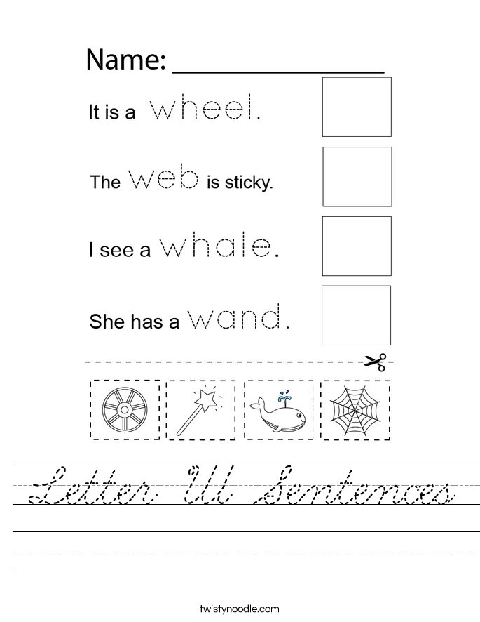 Letter W Sentences Worksheet
