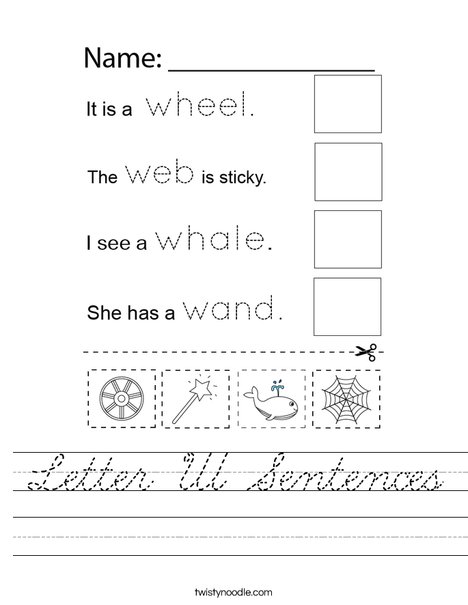 Letter W Sentences Worksheet