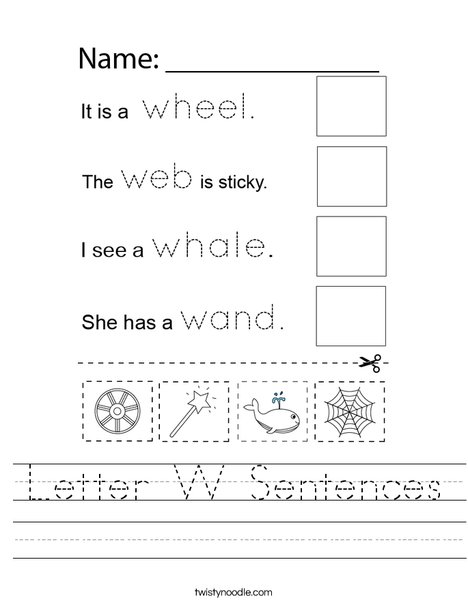 Letter W Sentences Worksheet