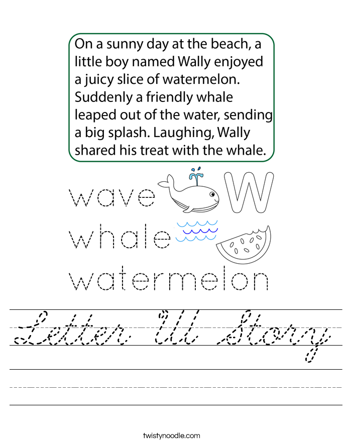 Letter W Story Worksheet