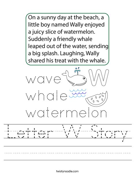 Letter W Story Worksheet