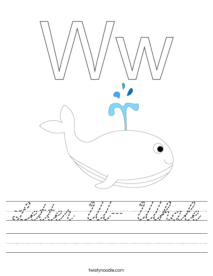 Letter W- Whale Worksheet