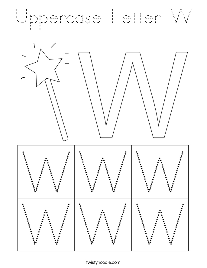Uppercase Letter W Coloring Page
