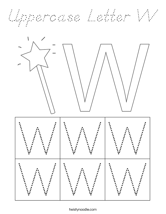 Uppercase Letter W Coloring Page