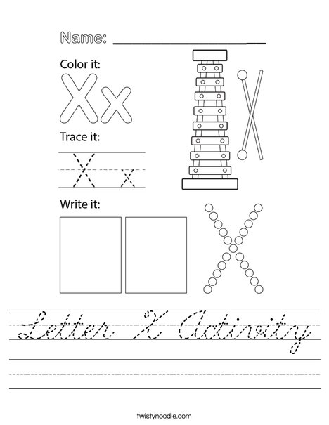 Letter X Activity Worksheet